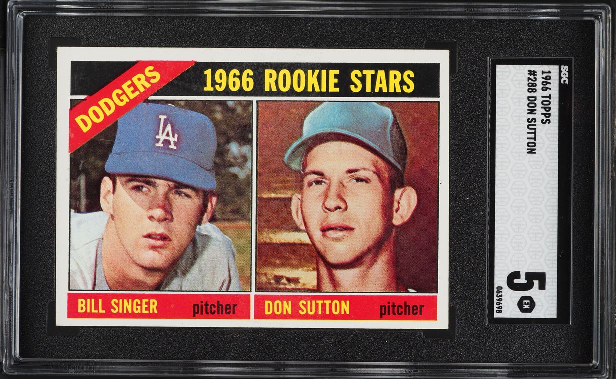 1966 Topps Bill Singer & Don Sutton ROOKIE #288 SGC 5 EX
