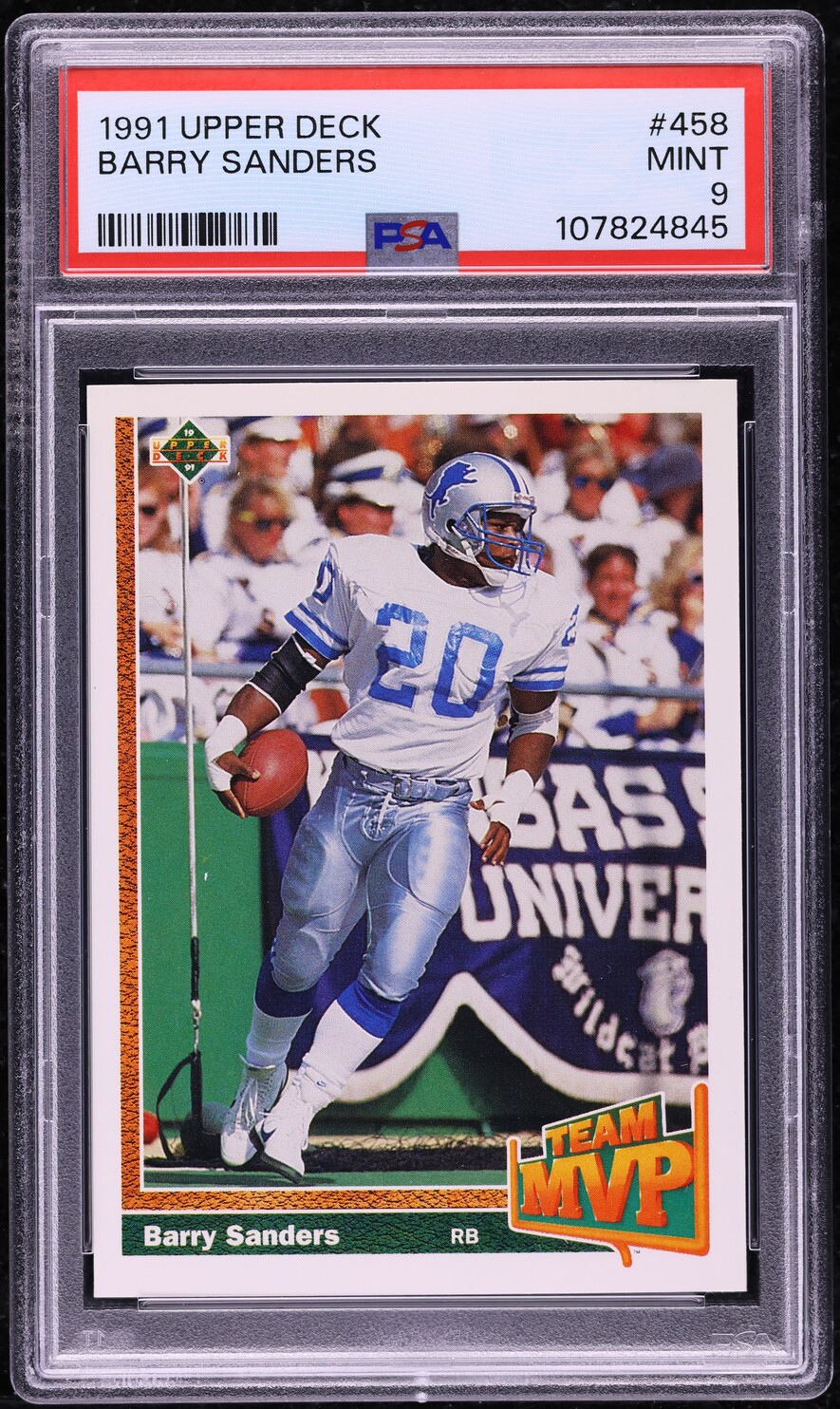 1991 Upper Deck Football Barry Sanders #458 PSA 9 MINT
