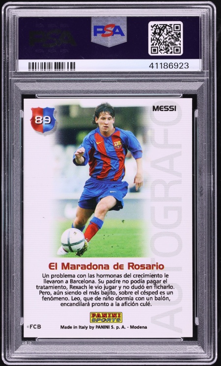 2004 Panini Sports Megacracks Barca Lionel Messi ROOKIE #89 PSA 9 MINT - Photo 2