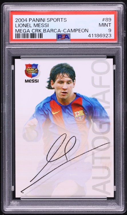 2004 Panini Sports Megacracks Barca Lionel Messi ROOKIE #89 PSA 9 MINT - Photo 1