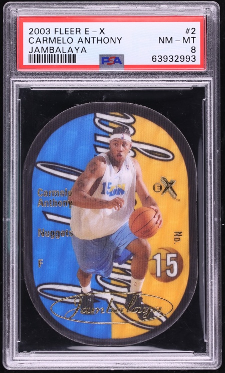2003 Fleer E-X Jamabalaya Die-Cut Carmelo Anthony ROOKIE #2JB PSA 8 NM-MT - Photo 1