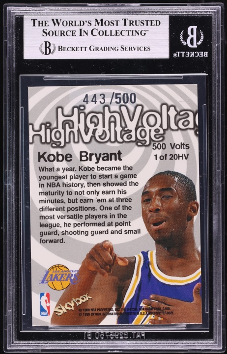 1997 Hoops High Voltage Kobe Bryant /500 #HV1 BGS 8 NM-MT - Photo 2
