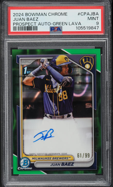 2024 Bowman Chrome Yellow Refractor Juan Baez PROSPECT AUTO /75