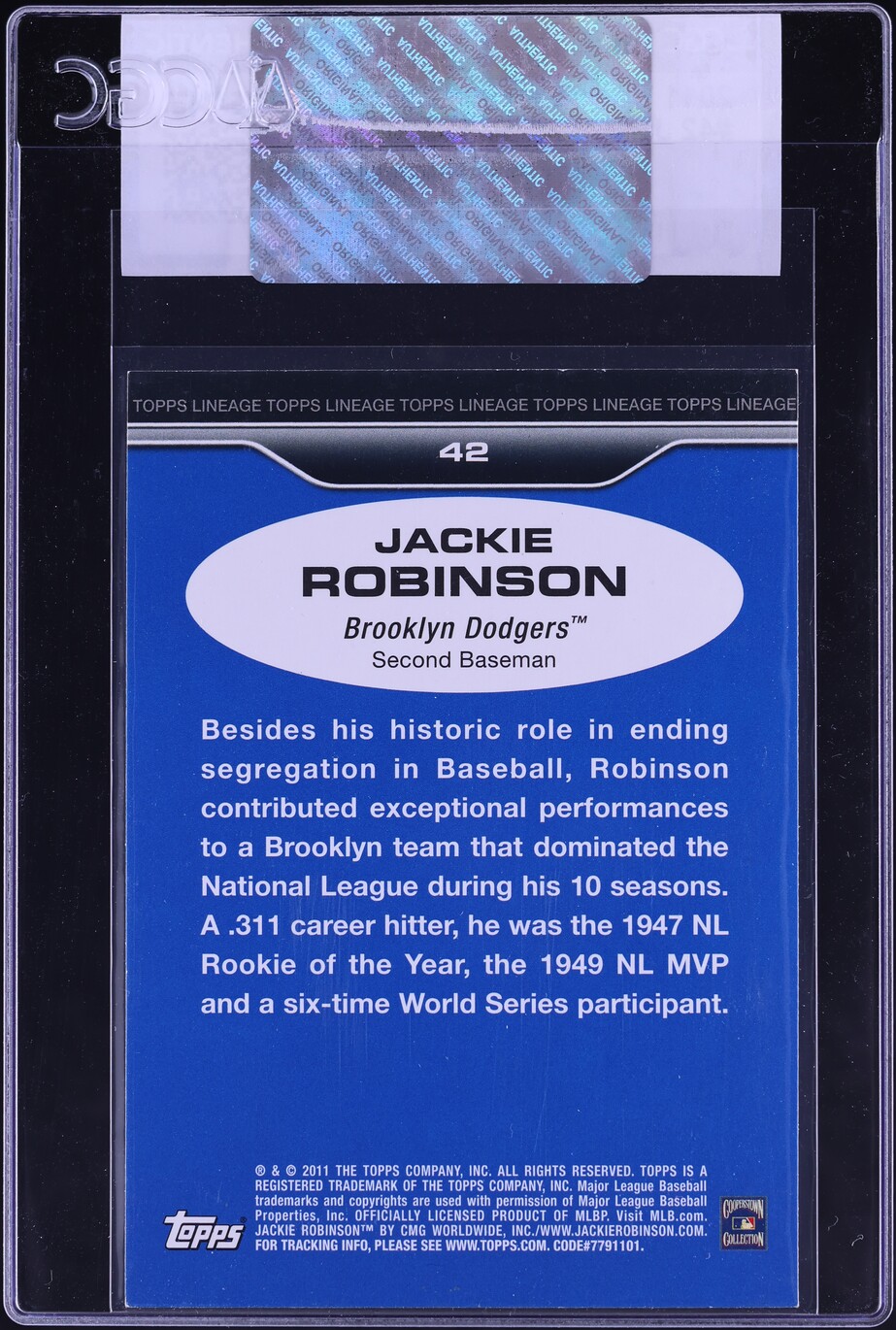 2011 Topps Lineage Jackie Robinson #42 CGC AUTH