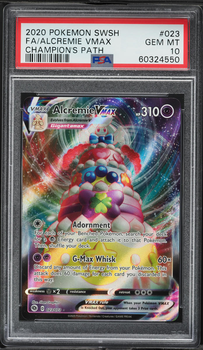 2020 Pokemon Sword & Shield Champion's Path Full Art Alcremie VMAX #23 PSA 10 GEM MINT
