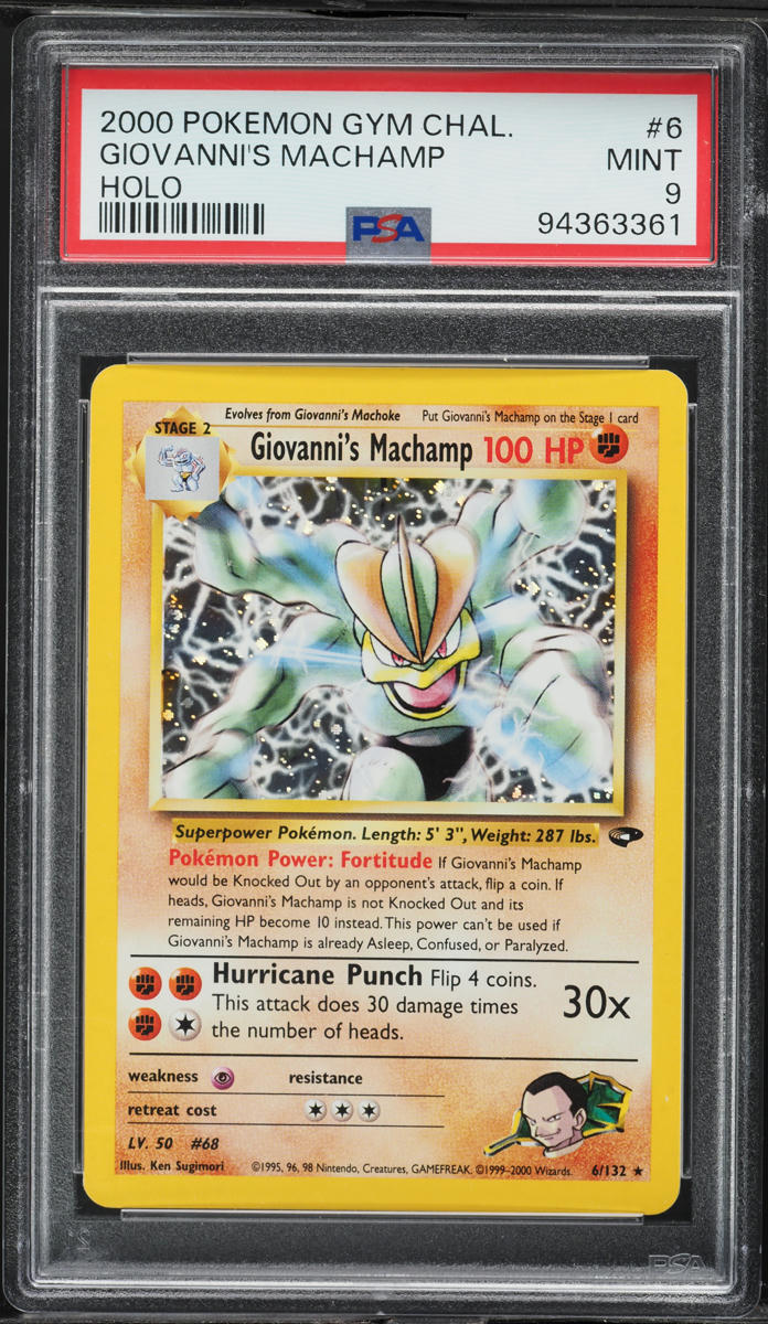 2000 Pokemon Gym Challenge Holo Giovanni's Machamp #6 PSA 9 MINT