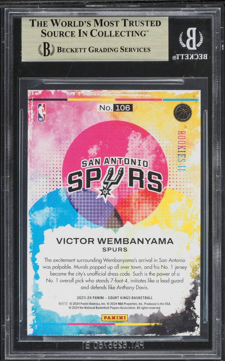 2023 Panini Court Kings Victor Wembanyama ROOKIE #106 BGS 10 PRISTINE