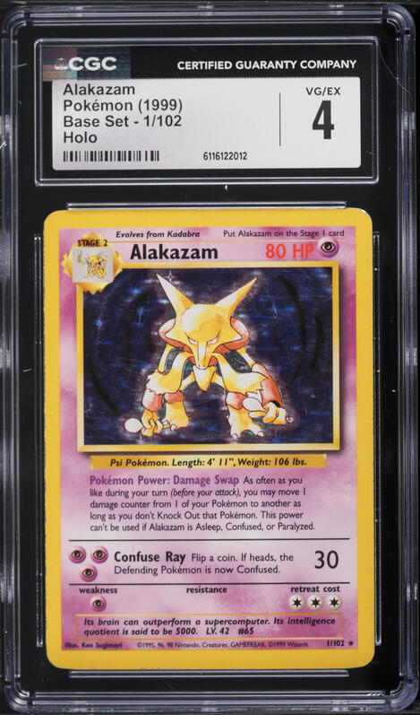1999 Pokemon Base Set Holo Alakazam #1 PSA 10 GEM MINT on Fanatics
