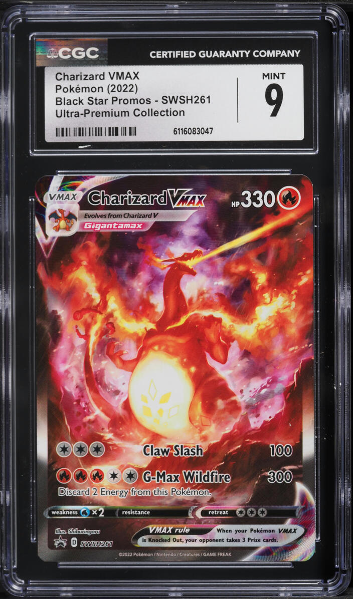 2022 Pokemon Sword & Shield Promo Ultra Premium Alt Art Charizard VMAX #SWSH261 CGC 9 MINT