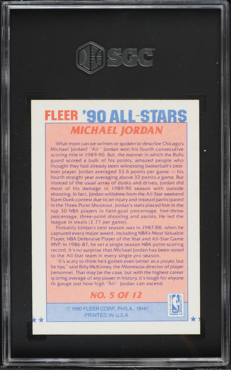 1990 Fleer All-Stars Michael Jordan #5 SGC 7.5 NRMT+