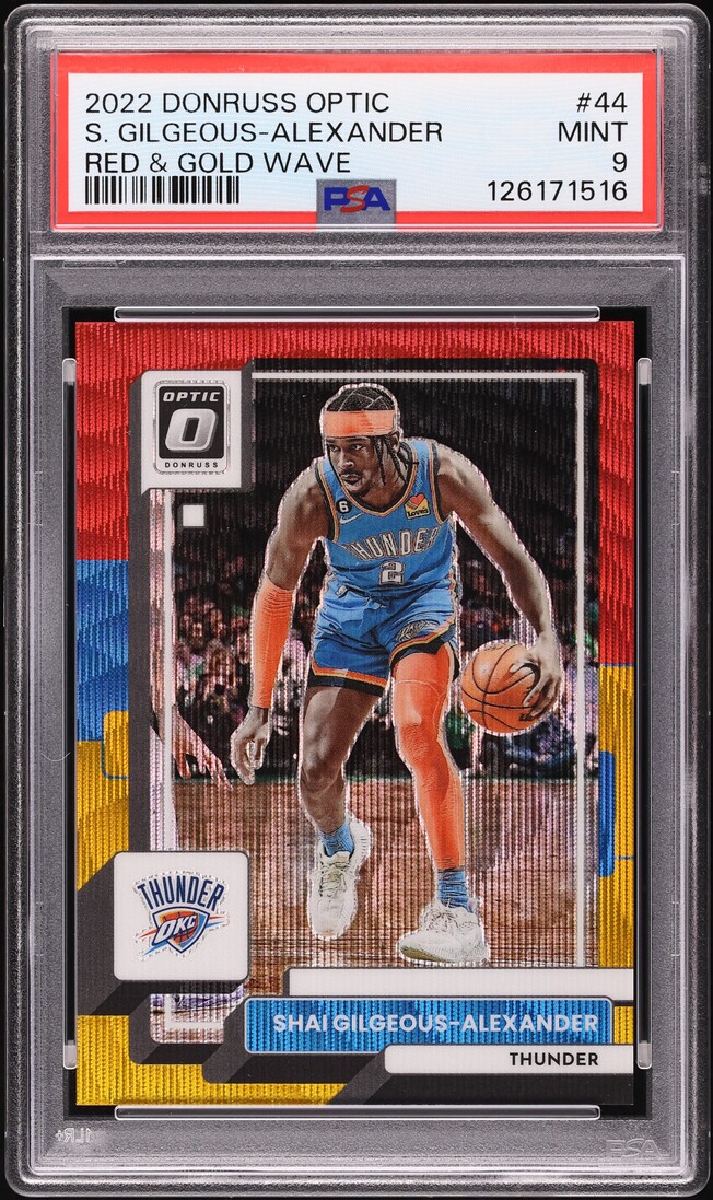 2022 Donruss Optic Red & Gold Wave Shai Gilgeous-Alexander #44 PSA 9 MINT