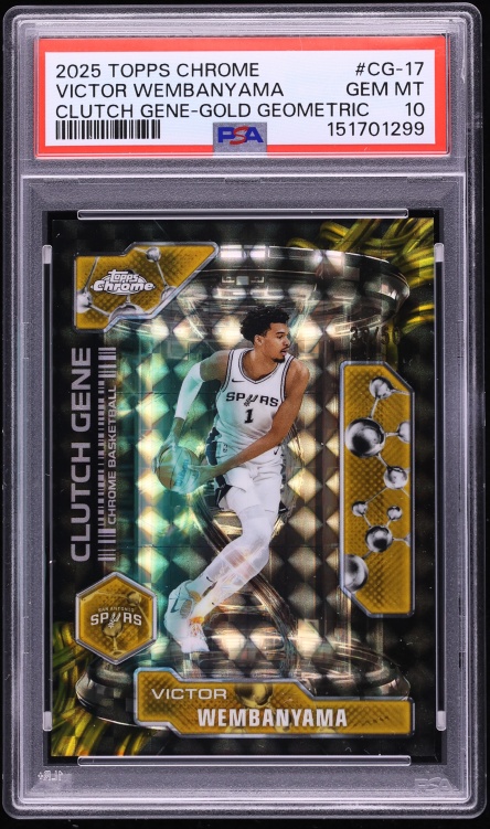 2025 Topps Chrome Clutch Gene Gold Geometric Victor Wembanyama /50 #CG-17 PSA 10 GEM MINT