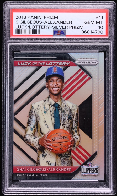 2018 Panini Prizm Luck Of Lottery Silver Shai Gilgeous-Alexander ROOKIE #11 PSA 10 GEM MINT