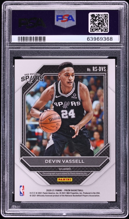 2020 Panini Prizm Signatures Devin Vassell ROOKIE AUTO #RS-DVS PSA 9 MINT