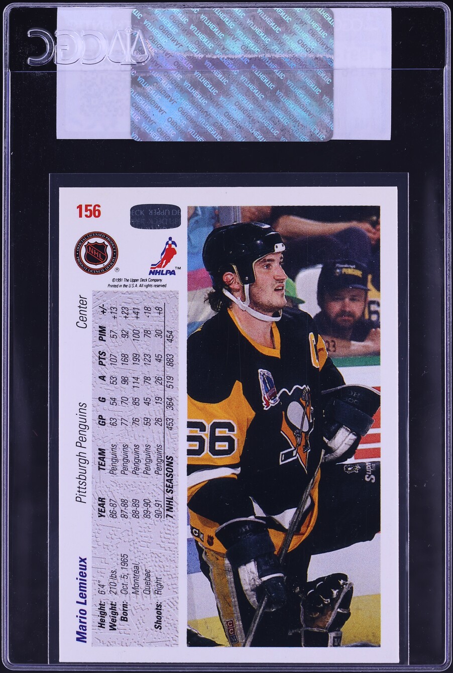 1991 Upper Deck Mario Lemieux #156 CGC AUTH