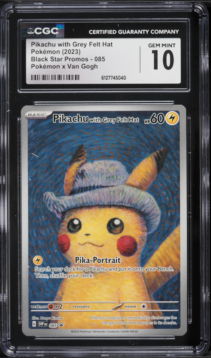 2023 Pokemon Scarlet & Violet Promo Van Gogh Pikachu With Grey Felt Hat #85 CGC 10 GEM MINT