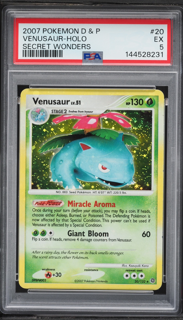 2007 Pokemon Diamond & Pearl Secret Wonders Holo Venusaur #20 PSA 5 EX