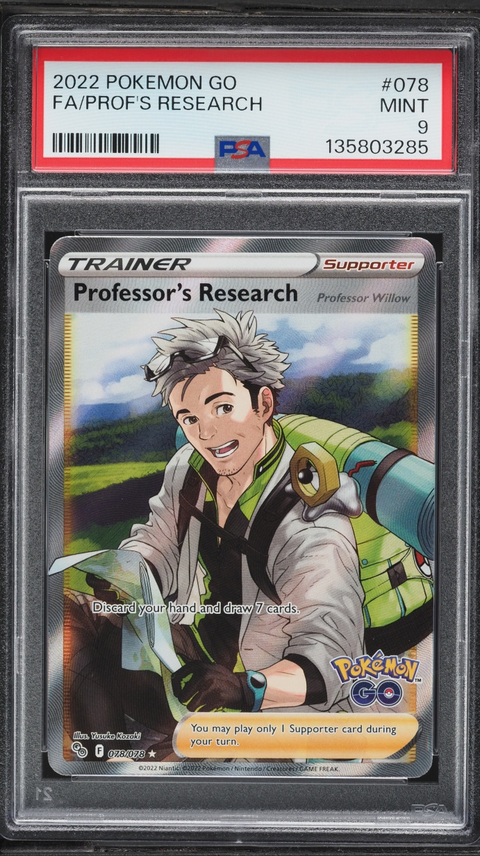 2022 Pokemon Sword & Shield Pokemon GO Full Art Professor's Research #78 PSA 9 MINT