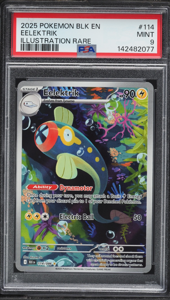 2025 Pokemon Scarlet & Violet Black Bolt IR Eelektrik #114 PSA 9 MINT