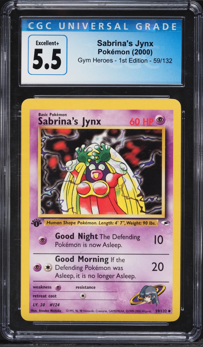2000 Pokemon Gym Heroes 1st Edition Sabrina's Jynx #59 CGC 5.5 EX+