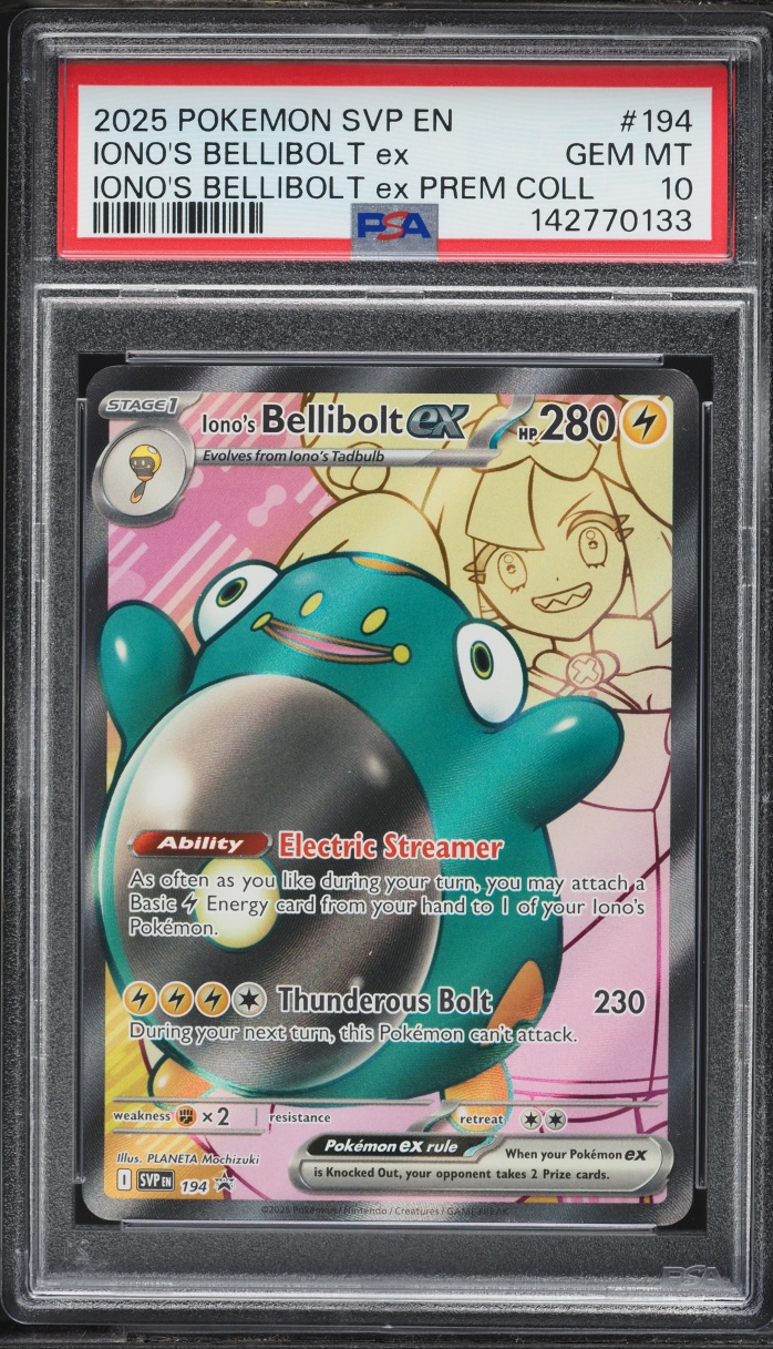 2025 Pokemon Scarlet & Violet Promo Premium Iono's Bellibolt ex #194 PSA 10 GEM MINT
