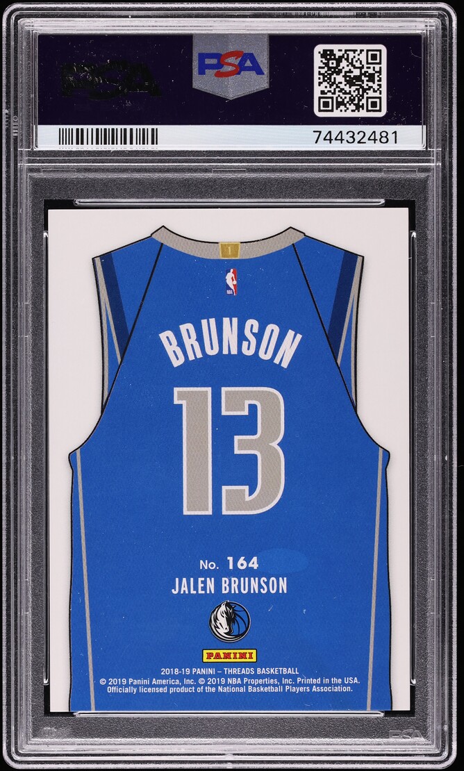 2018 Panini Threads Dazzle Gold Jalen Brunson ROOKIE #164 PSA 9 MINT