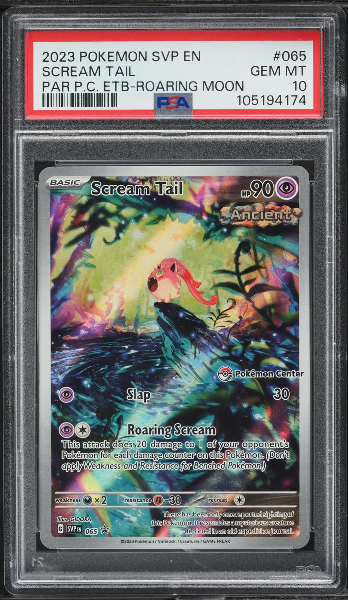 2023 Pokemon SV Black Star Promo Paradox Rift Center ETB Scream Tail #65 PSA 10