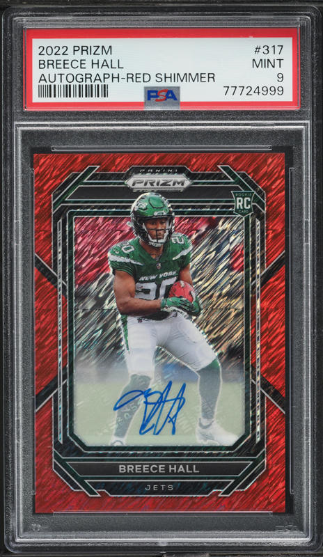 2022 National Treasures NFL Breece Hall ROOKIE SHIELD PATCH AUTO 1