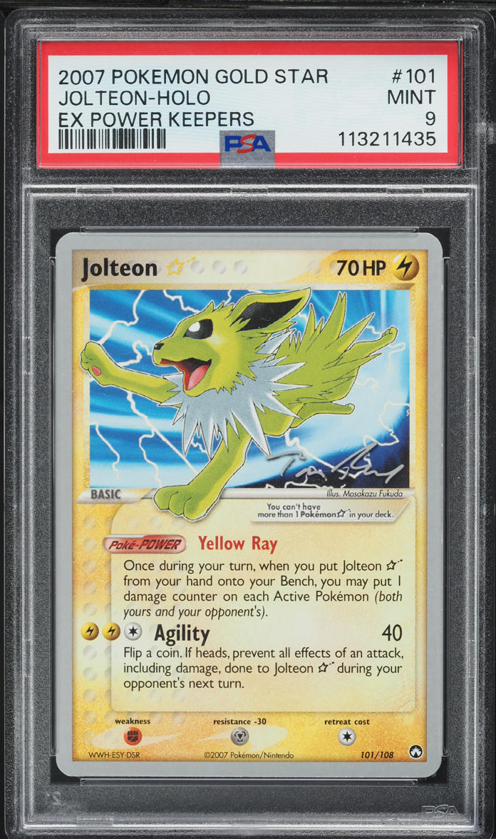 2007 Pokemon EX Power Keepers Holo Jolteon Gold Star #101 PSA 9 MINT - Main Image