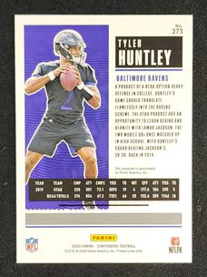 2020 Panini Contenders Tyler Huntley ROOKIE AUTO #273 MBA AUTH