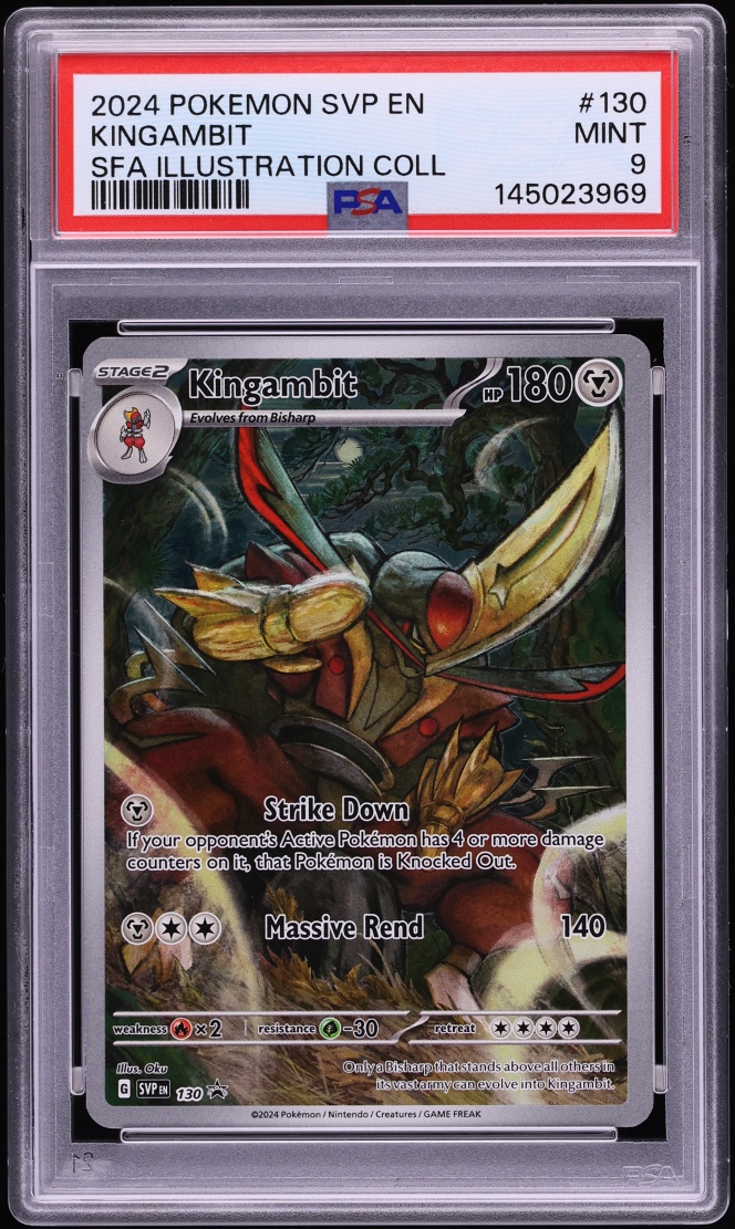2024 Pokemon SV Black Star Promo Illustration Collection Full Art Kingambit #130 PSA 9 MINT