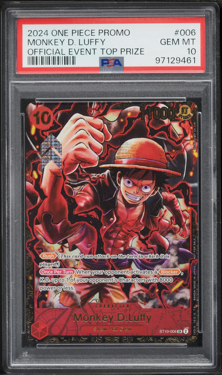 2024 One Piece Promo Official Event Top Prize Monkey D. Luffy #ST10-006 PSA 10 GEM MINT