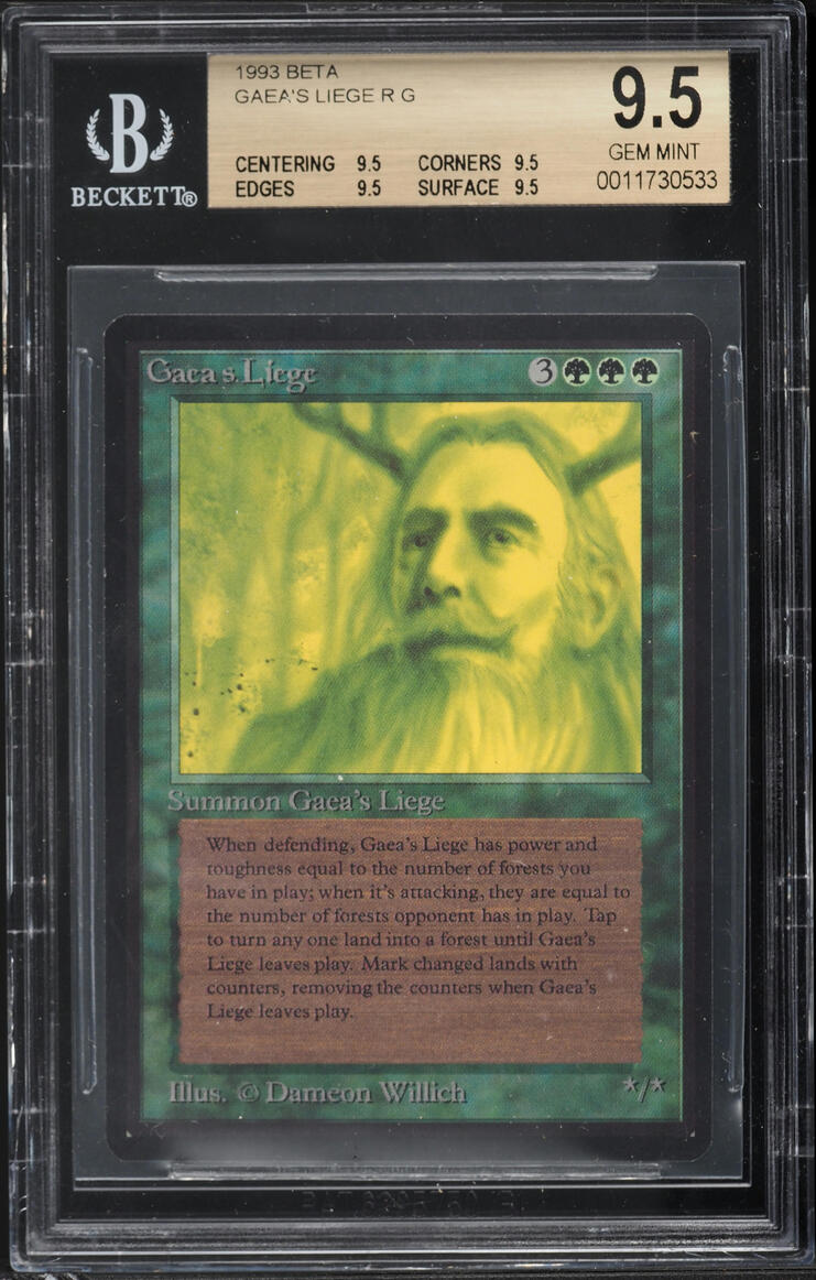 1993 Magic The Gathering MTG Beta Gaea's Liege BGS 9.5 GEM MINT