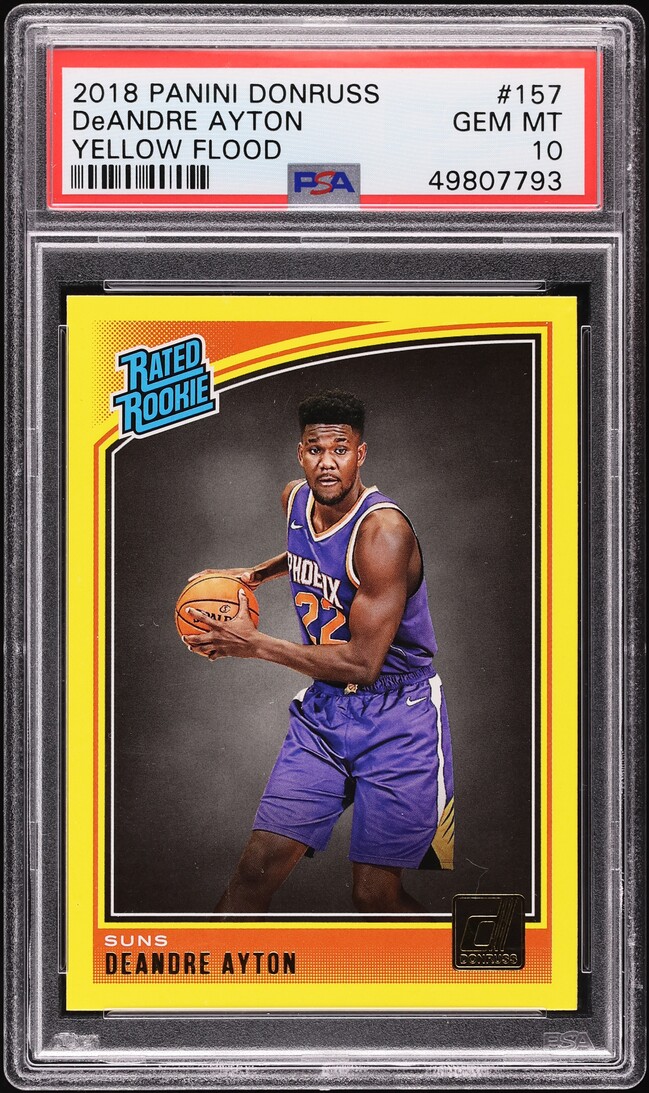 2018 Donruss Yellow Flood DeAndre Ayton ROOKIE #157 PSA 10 GEM MINT