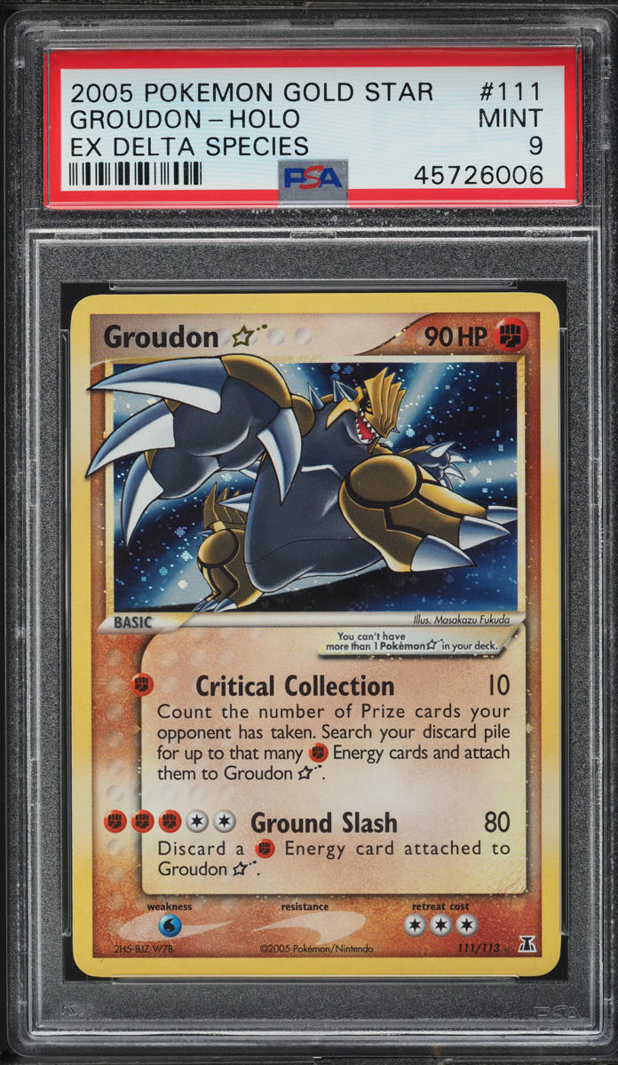 2005 Pokemon EX Delta Species Holo Groudon Gold Star #111 PSA 9 MINT