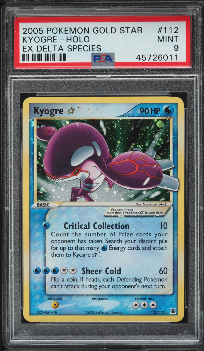 2005 Pokemon EX Delta Species Holo Kyogre Gold Star #112 PSA 9 MINT
