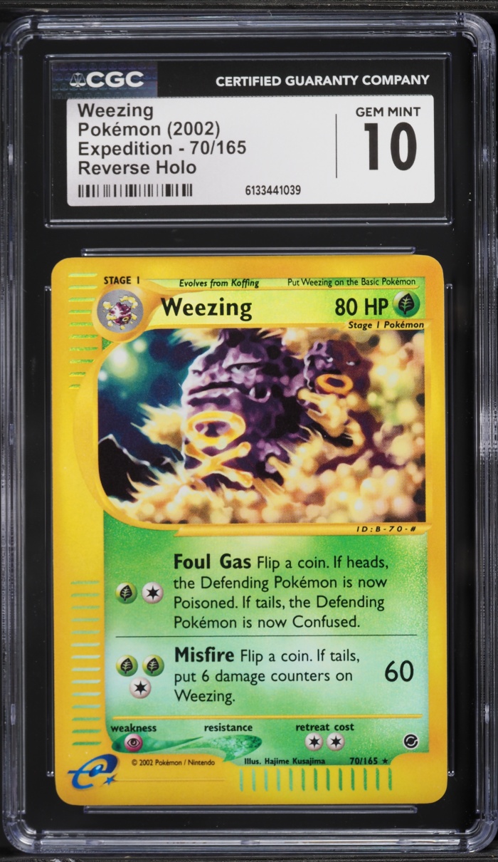 2002 Pokemon Expedition Reverse Holo Weezing #70 CGC 10 GEM MINT