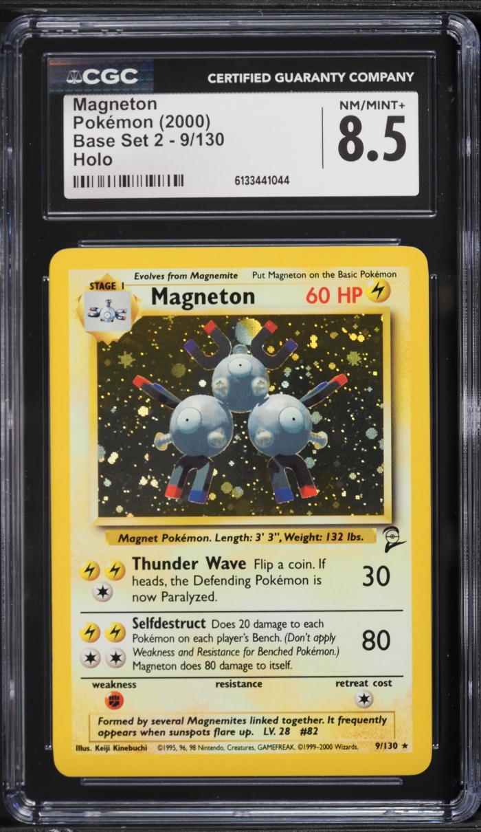 2000 Pokemon Base Set 2 Holo Magneton #9 CGC 8.5 NM-MT+