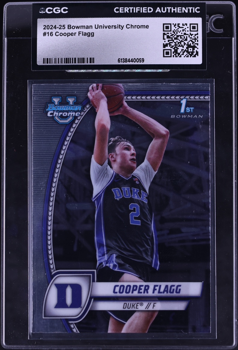 2024 Bowman Chrome University Cooper Flagg ROOKIE #16 CGC AUTH