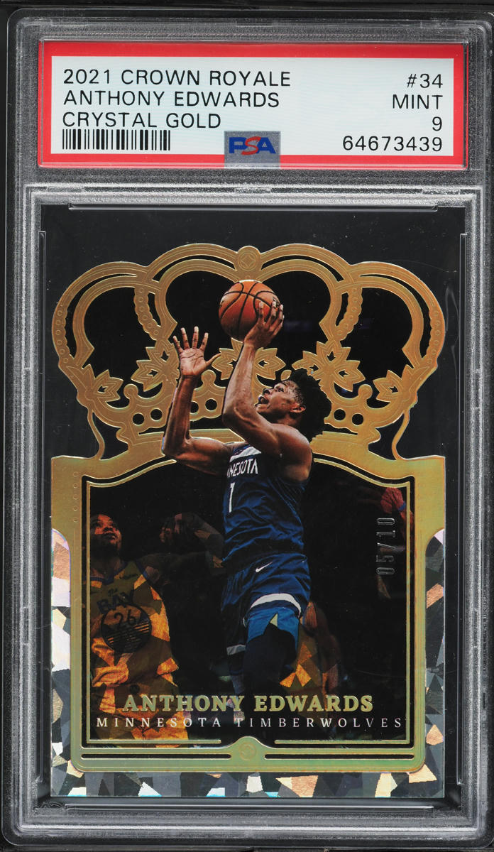 2021 Crown Royale Crystal Gold Anthony Edwards /10 #34 PSA 9 MINT