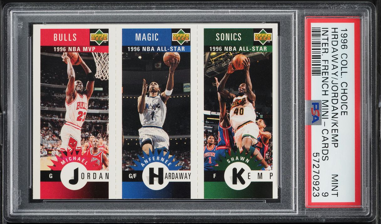 1996 Collector's Choice International French Mini Kemp Hardaway Jordan PSA 9