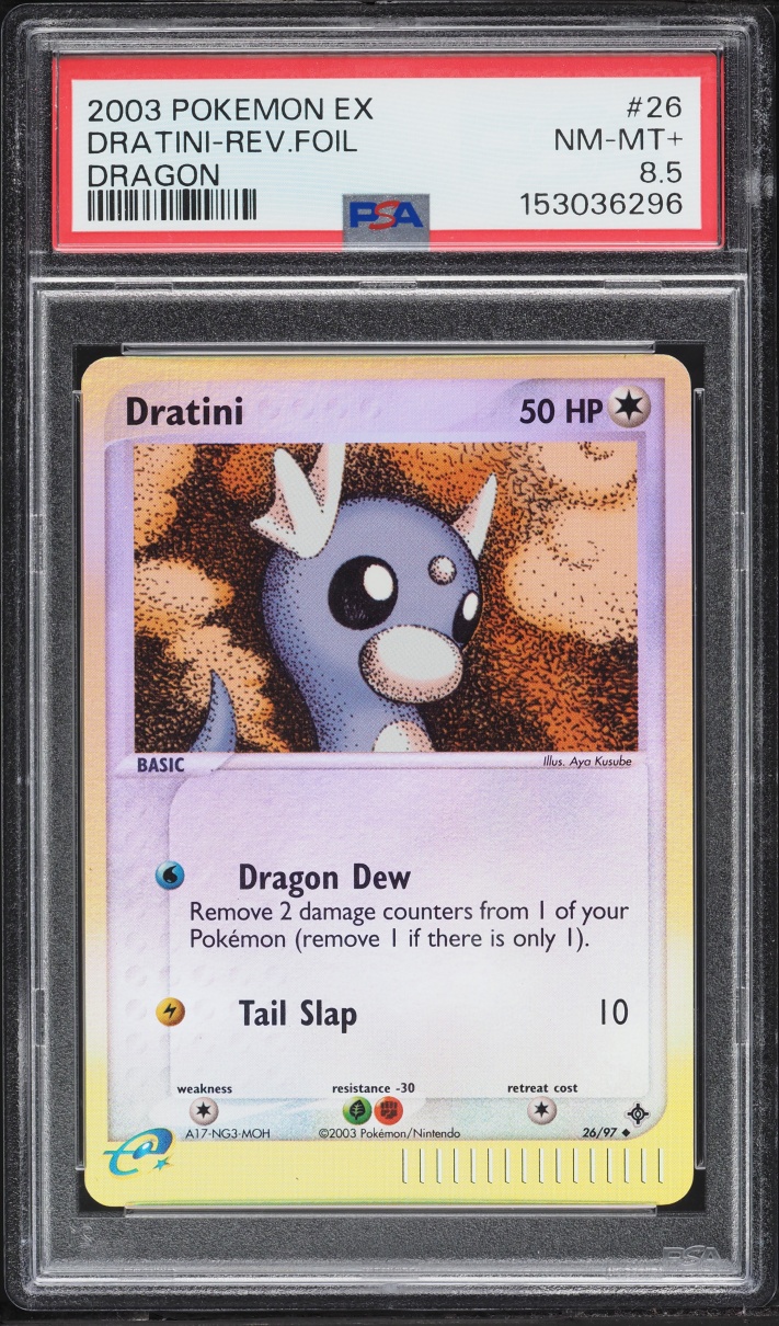 2003 Pokemon EX Dragon Reverse Holo Dratin #26 PSA 8.5 NM-MT+