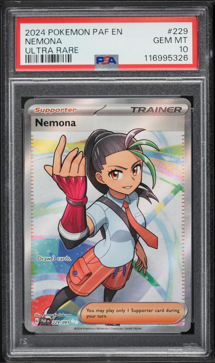 2024 Pokemon Scarlet & Violet Paldean Fates Full Art Nemona #229 PSA 10 GEM MINT