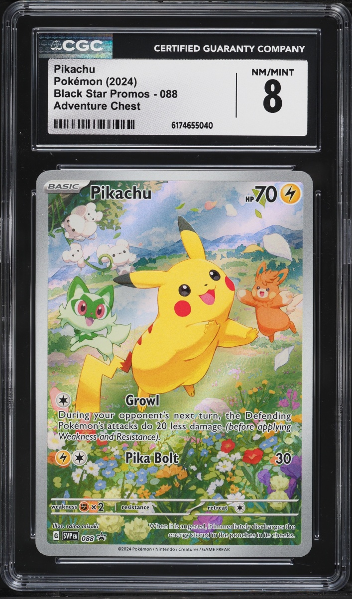 2024 Pokemon Scarlet & Violet Promo Paldea Adventure Chest Full Art Pikachu #88 CGC 8 NM-MT
