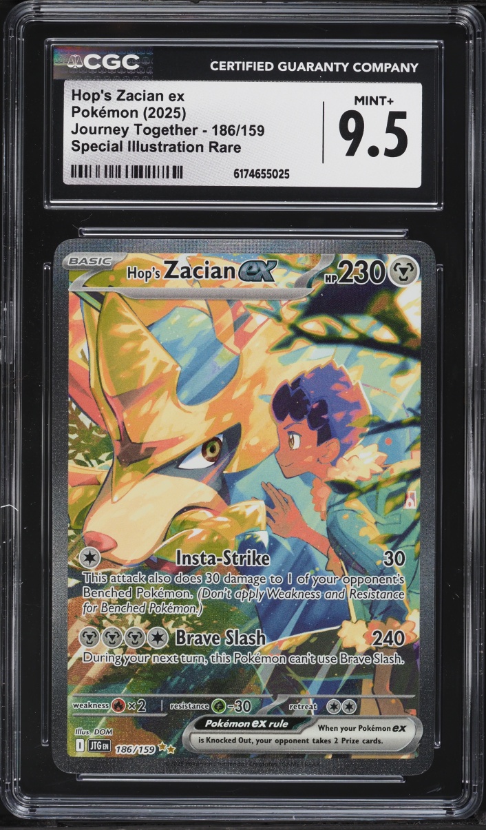 2025 Pokemon Scarlet & Violet Journey Together SIR Hop's Zacian EX #186 CGC 9.5 MINT+
