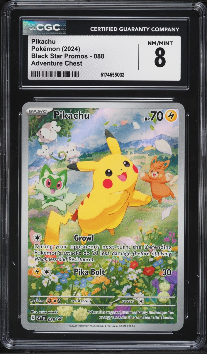 2024 Pokemon Scarlet & Violet Promo Paldea Adventure Chest Full Art Pikachu #88 CGC 8 NM-MT