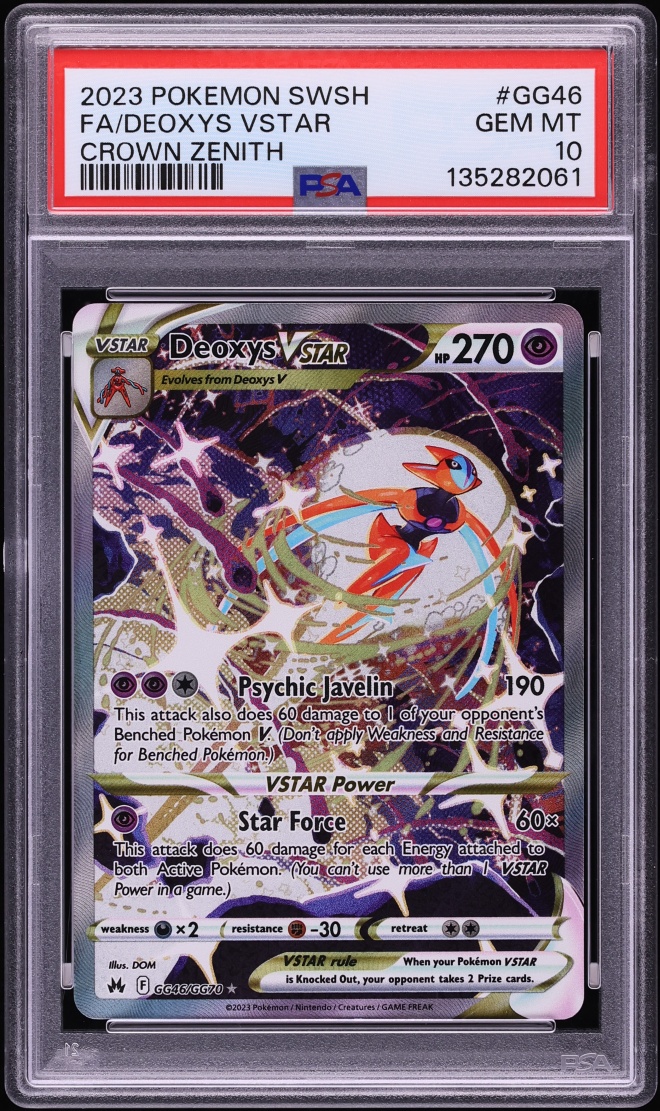 2023 Pokemon Sword & Shield Crown Zenith Full Art Deoxys VSTAR #GG46 PSA 10 GEM MINT