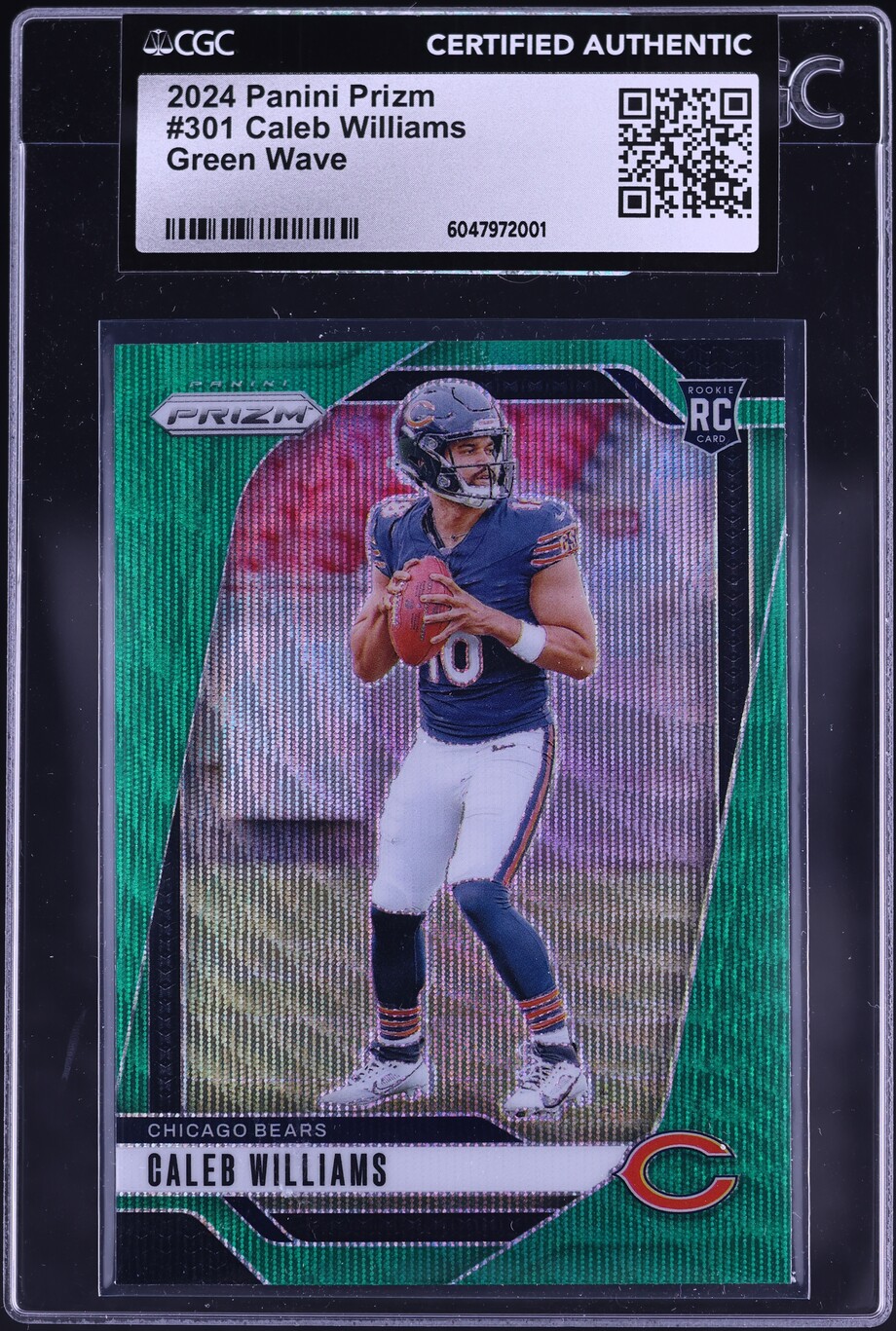 2024 Panini Prizm Green Wave Caleb Williams ROOKIE #301 CGC AUTH