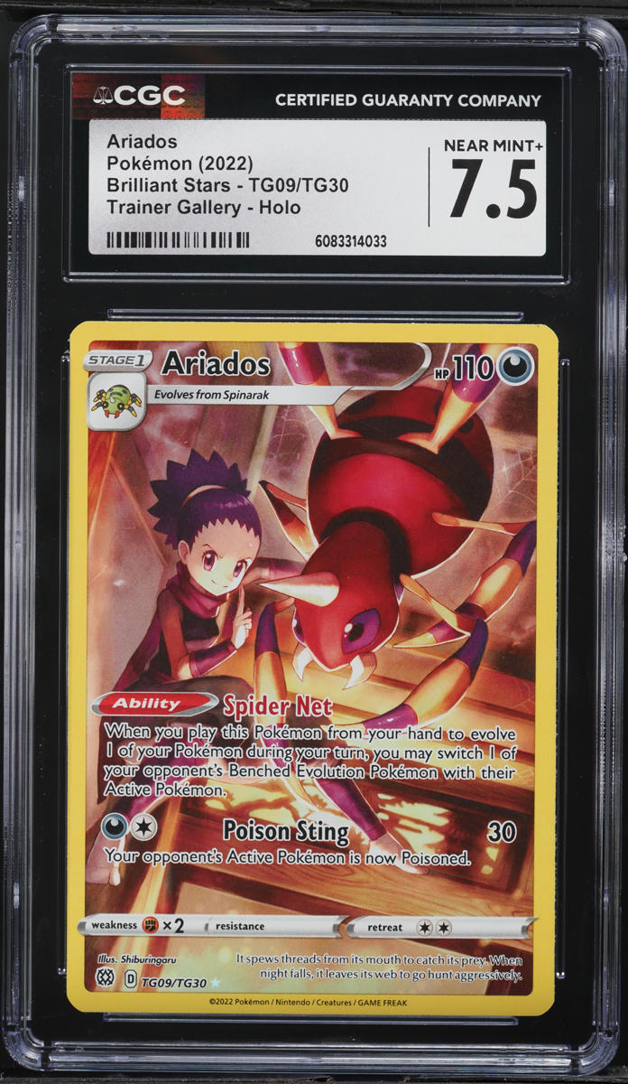 2022 Pokemon Sword & Shield Brilliant Stars CHR Ariados #TG09 CGC 7.5 NRMT+