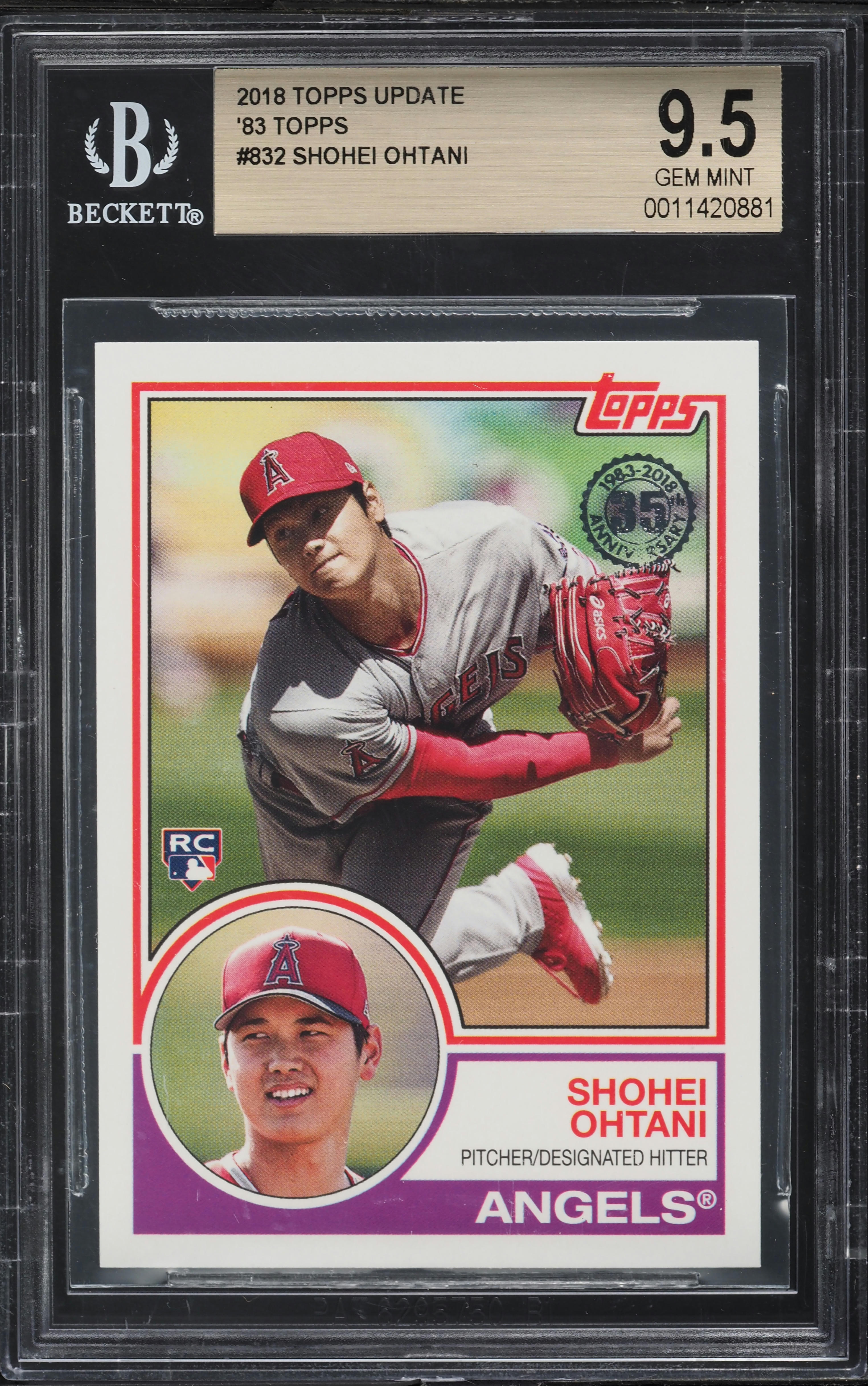 【レアシリーズ！】2018 Topps Update Series 2018 Topps Update '83 Shohei Ohtani ROOKIE #83-2 BGS 9.5 GEM MINT